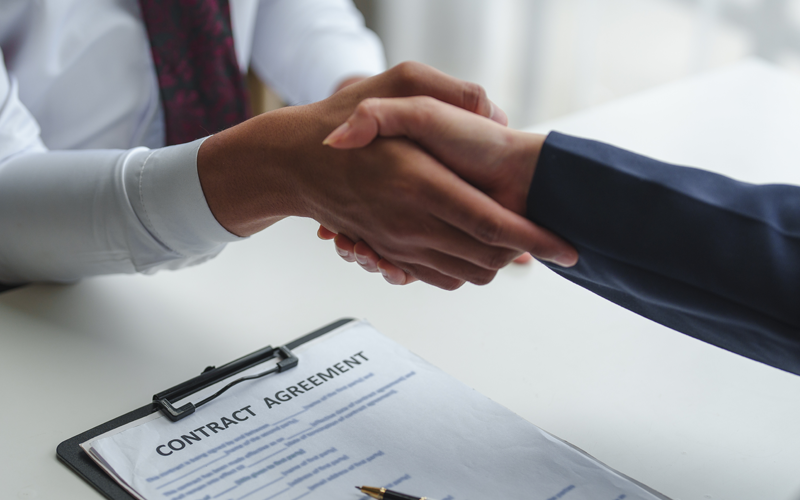 Two people shaking hands